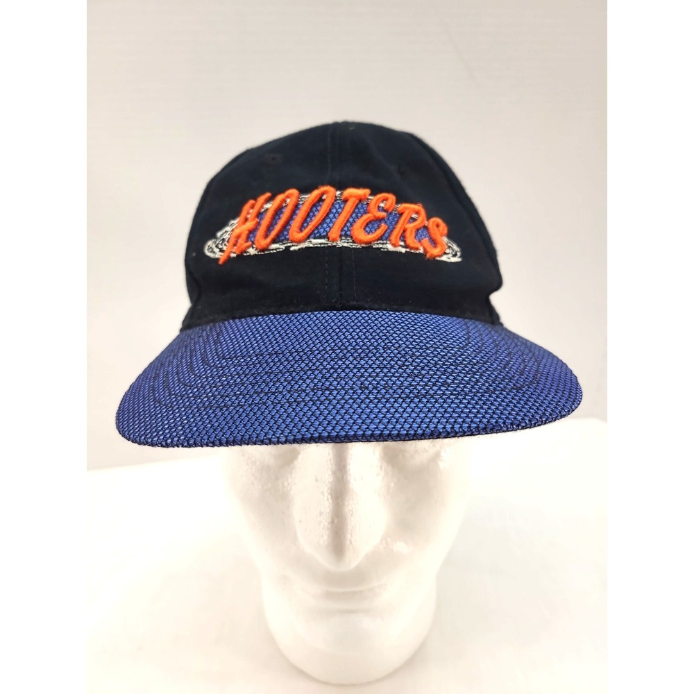 Hooters Kudzu Cap Hat OS Slideback Bkack w Vibrant Orange Embroidered Logo